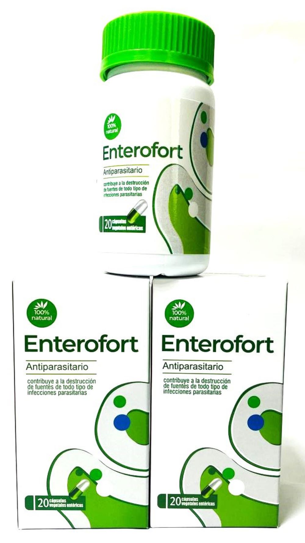 ENTEROFORT  EFICAZ PARA ELIMINAR LOS HELMINTOS 3 PACK