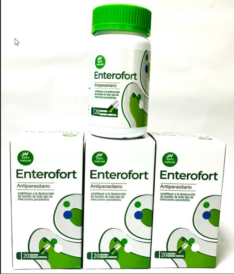 ENTEROFORT  EFICAZ PARA ELIMINAR LOS HELMINTOS 3 PACK